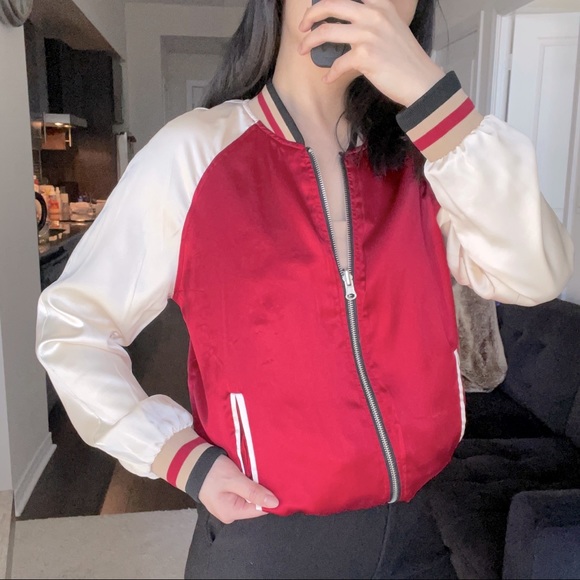 Reversible silky bomber jacket - Picture 3 of 10